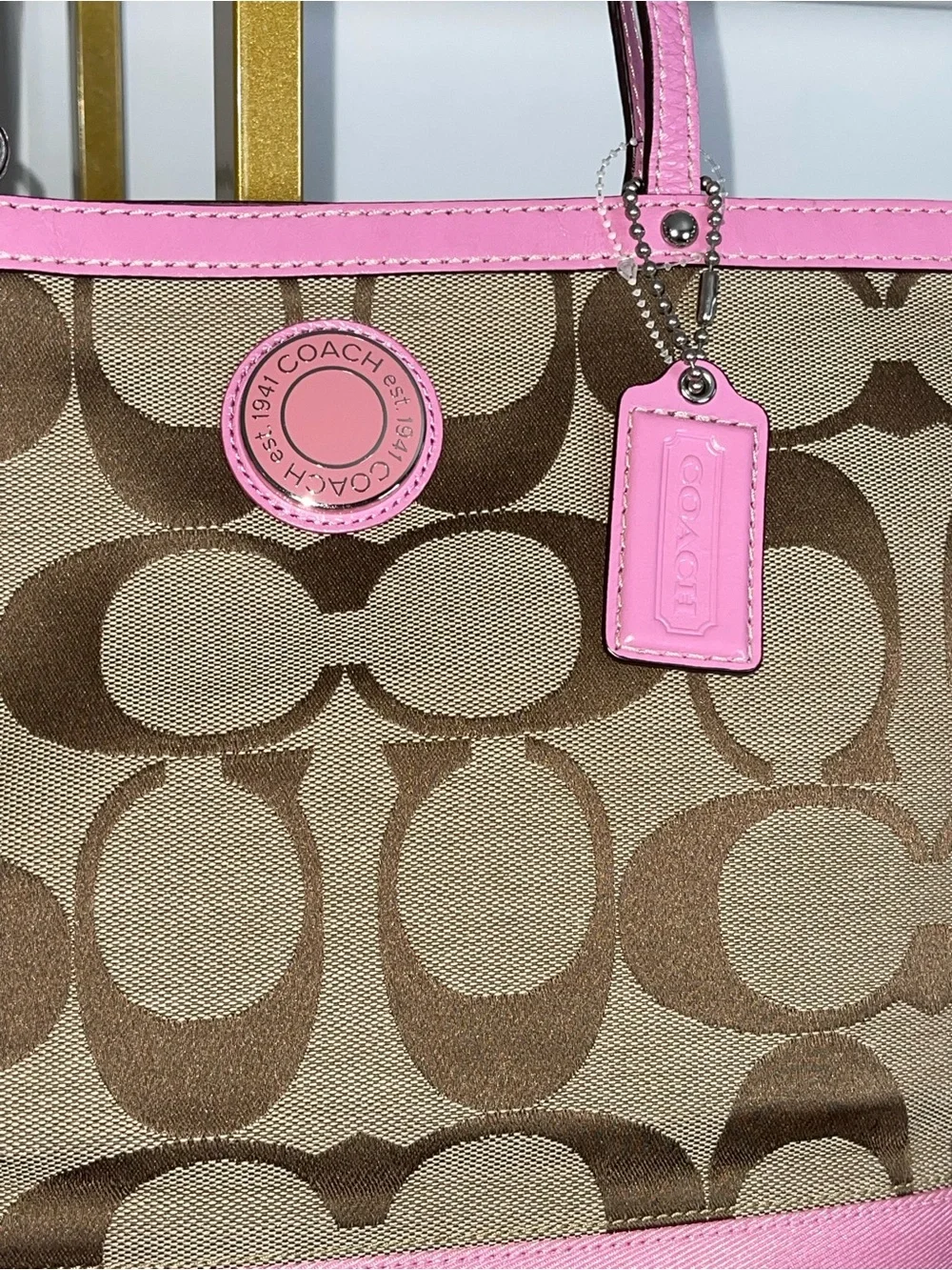 Coach Vintage Pink Signature Tote
